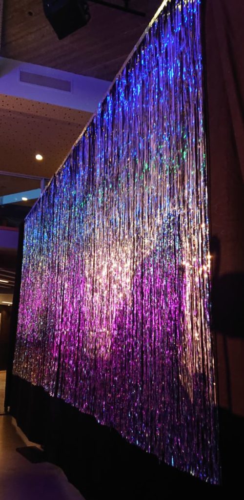 Silver Drape Backdrop Podium pipe en drape